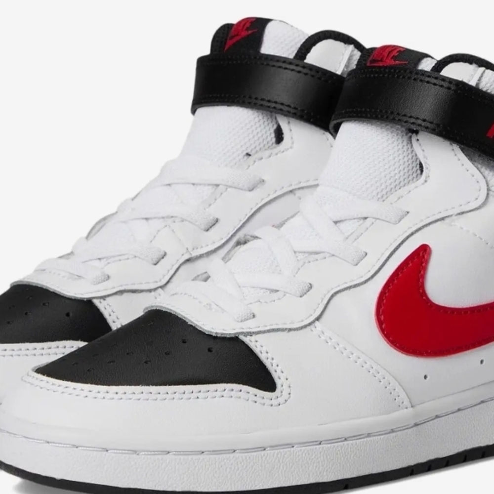 Nike White and Red Sneakers with Iconic Design